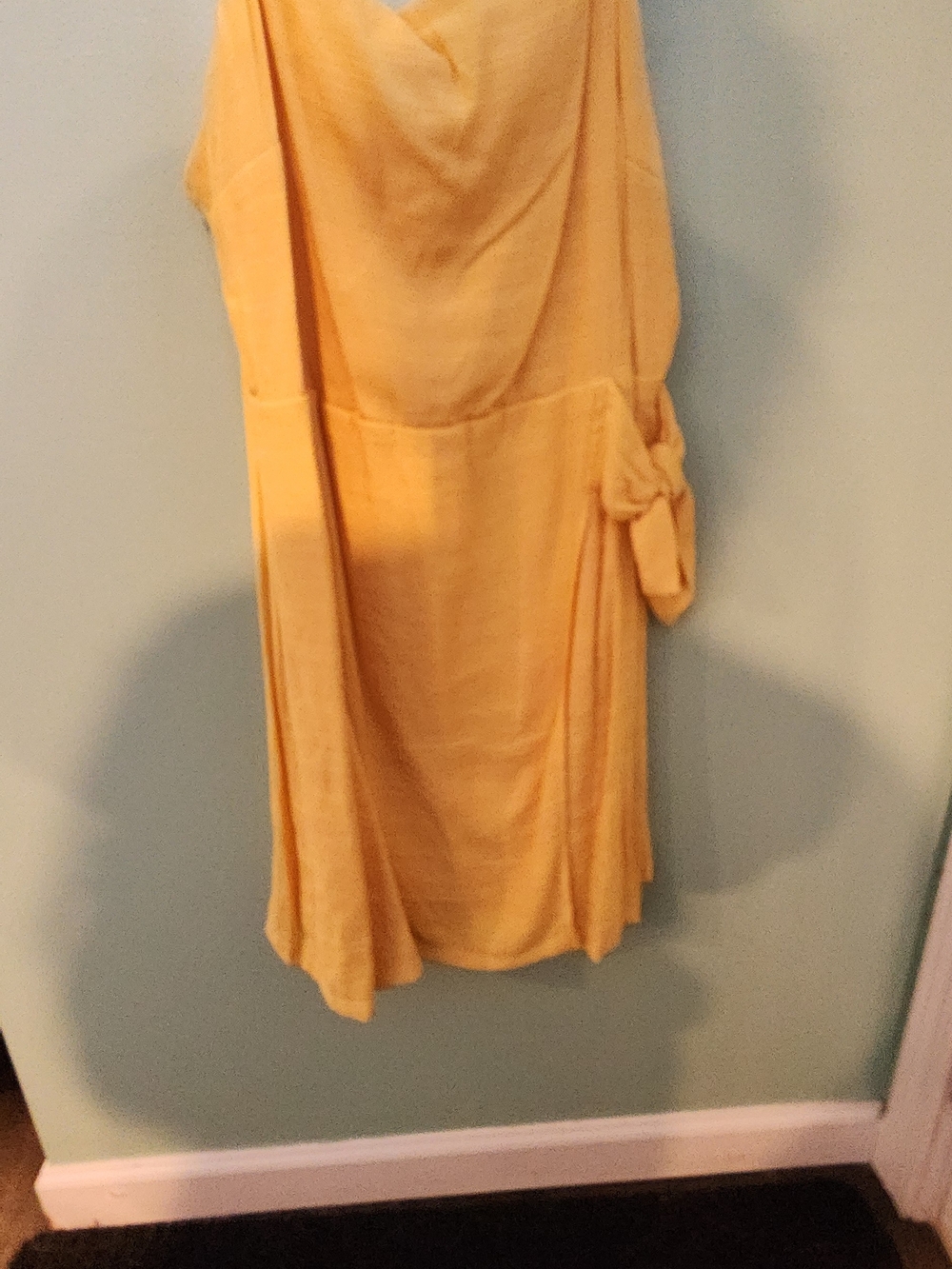 Nine West Yellow Sleeveless Knot-Detail Midi Dress